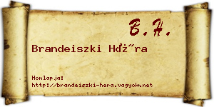 Brandeiszki Héra névjegykártya